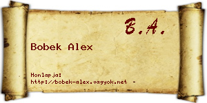 Bobek Alex névjegykártya