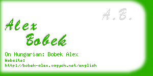 alex bobek business card